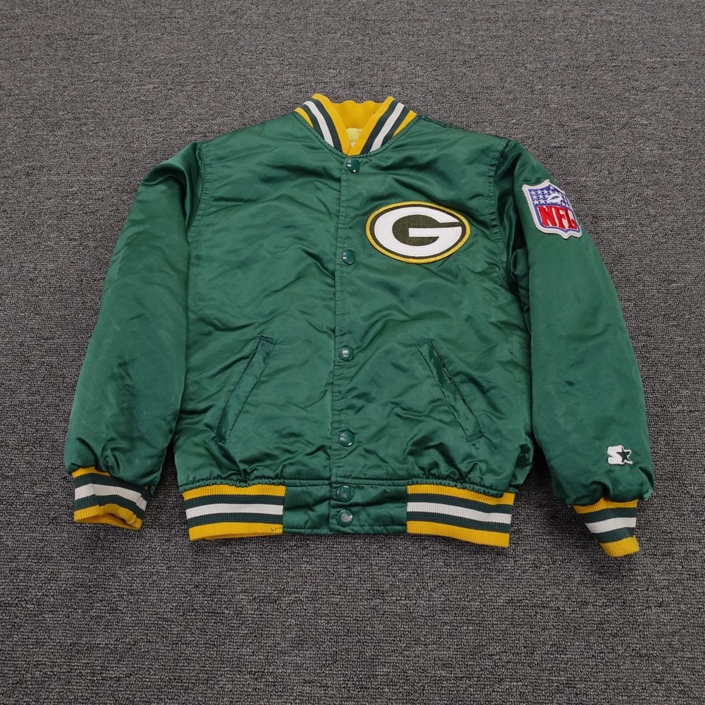 Vintage Green Bay Packers‎ Jacket Kids Small Green NFL Football Starter Pro Line